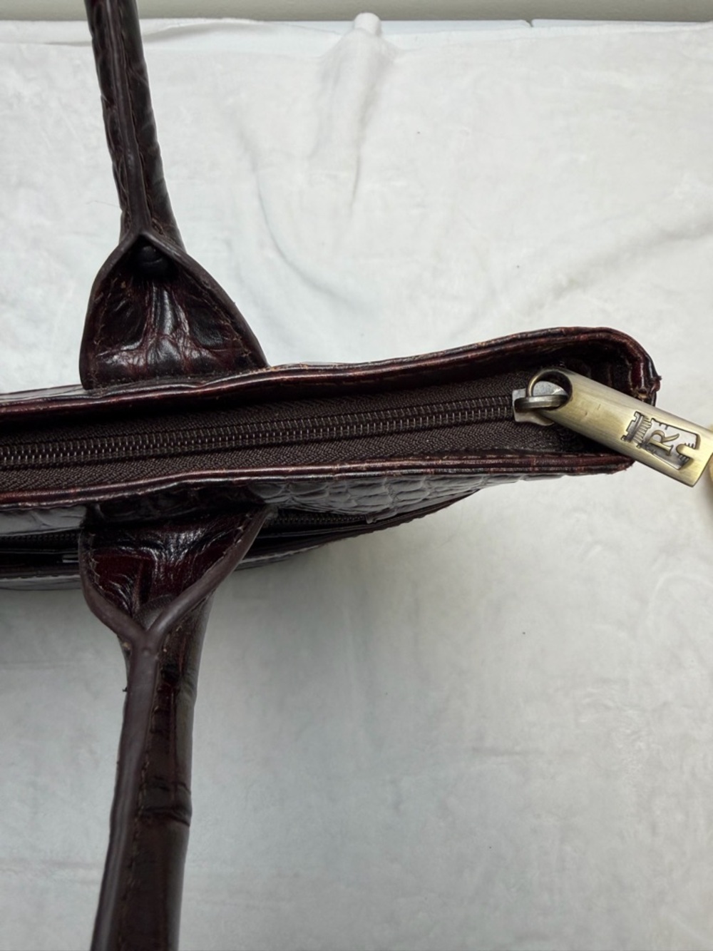 Rowallan of Scotland Croc Embossed Leather Shoulder Tote Bag Timeless Classic - Picture 12 of 16